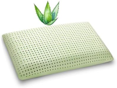 LoRita Luxury - Cuscino Cervicale Memory Foam con Federa in Aloe Vera - 100% Made in Italy - Guanciale Letto Morbido e Traspirante - Cuscino Ortopedico Ipoallergenico, alto 12 cm, 1 pz