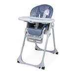 Chicco Polly Easy Highchair for 6 M Upto 3 Y, 7 Position Height Adjustment, Easy to Move, 4-Wheels with Brakes, Wide Comfortable Padded Seat, 3-Level Adjustable Footrest (Upto 15 Kgs, Pinguin Grey)