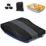 Tokept Pedal Boat Cover, Heavy Duty 210D Waterproof Oxford Fabric, 112.5L x 65W Inch，Fit for 3-5 Person Pedal Boat Pelican Boat All Weather Waterproof Dustproof UV Protection(Black&Gray)