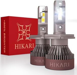 HIKARI 2026 Darkenex H4/9003 LED Foglight, 60000LM Pure White 6000K LED Bulbs, Plug & Play IP68 Waterproof Pack of 2