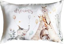 Silky Tales - Toddler Pillowcase 100% Silk - Kids Pillow Cover 13x18 (white, beige)