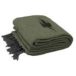 Open Road Goods Yoga Blanket -- Thick Mexican Thunderbird Blanket -- Handmade and Made for Yoga! (Olive Green)