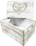 Personalised Wooden Box - Personalised Gift Box with Heart Cut Out | Engraved Baby Memories Box | Gifts and Memories Keepsake Box Baby Boy or Baby Girl (35cm x 25 cm)