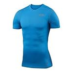 TCA Men's Pro Performance Compression Base Layer Short Sleeve Thermal Top - Sky, M