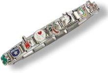 2CUTECHARMZ Stylish Italian Charm Bracelet, 18 charm bracelet with unique designs. 6.9 inches long, interchangeable charms…, Standard, Stainless Steel, Enamel, enamel