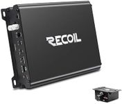 RECOIL DI1200.1 Class-D Car Audio Mono-Block Subwoofer Amplifier 2400 Watts Max Power 2/4 Ohm Stable Mosfet Power Supply Remote Bass Knob Included