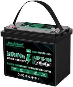 EverExceed 12V 100AH LiFePO4 Batterie mit Integriertem 100A BMS, 1280Wh Lithium Batterie mit Niedrigtemperaturschutz, ideal für Yachten, Boote, Wohnmobile und die Energieversorgung zu Hause