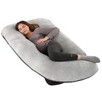 Wndy's Dream Pregnancy Pillow J Shaped Full Body Pillow with Velvet Cover, XXL Maternity Pillow for Pregnant Women Back, Legs and Belly Support,Two-tone flannel