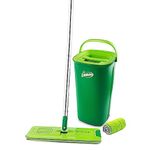 Libman Rinse 'n Wring Mop and Bucket System | Microfiber Floor Mop | Hardwood Floor Cleaner | Wet & Dry Mop | Clean & Dirty Water Chambers | Squeegee Blades | 2 Total Microfiber Pads