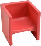 Children's Factory 3-in-1 Cube Chair for Kids, Flexible Seating Classroom Furniture, 1-Pack, Red