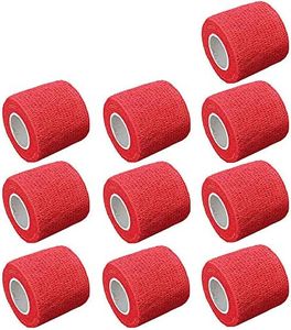 Mintice 10 X Vendajes Autoadhesivos Envoltura Cohesiva Elástico Fuerte Cinta de Primeros Auxilios para Muñeca Tobillo Deporte 4.5mx5cm Rojo