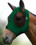 Harrison Howard Super Comfort Stretchy Fly Mask Large Eye Space with UV Protection Soft on Skin with Breathability Deep Green Full Size