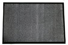 Durable Wipe-N-Walk Vinyl Backed Indoor Carpet Entrance Mat, 4' x 6', Charcoal