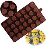 RKPM HOMES Smiley face Chocolate Mould | Silicone Candy Mold | Baking Tools for Cake Chocolate Candy Ice Jelly | Cake Baking Moulds | Bakeware Molds | Brown – 28 Cavity