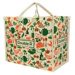 Double R Heavy Duty Waterproof Shopping Bag | Large Reusable Grocery & Vegetable Jhola | Short Strap Handles for Kitchen Essentials (Pack of 1) (11x71x88 cm) | 1 Compartment, 6 Pockets