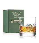 Hemswell Crystal Single Whiskey Tasting Glass - 310ml Old Fashioned Glasses Whiskey Tumbler - Traditional Lead Free High Clarity Crystal Whisky Tumbler - Presentation Box - Glenrigg