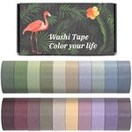 Forwaarss 20 Rolls Washi Tape Set - Colored Masking Tape, Decorative Adhesive Tapes for Arts, DIY Crafts, Bullet Journals, Scrapbooking Supplies, Gift Wrapping- 15mm Wide