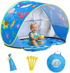 AZDYJL Pop-Up Baby Beach Tent with Little Pool, UPF 50+ UV Protection Portable Sun Shade Shelter, Instant Setup Beach Sun Shelter, Lightweight Kiddie Shade Tent for Beach, Garden, Indoor & Outdoor