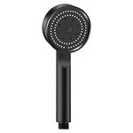 BATH GURU BGBHS001 ABS 9 Inch High Pressure Multi Function 5 Mode Spray Handheld Shower for Bathroom Black Round (Hand Shower Head Only)(Matt Finish)