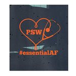 PSW #essentialAF heart stethoscope vinyl decal sticker, personal support worker, health care, RN, doctors, hospital ,cna, scrublife, scrubs, med school, medical student, medical school, senior care, EKG, heartbeat, life line, stethoscope (orange)