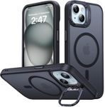 EGOTUDE Stand Case for iPhone 15 & iPhone 14 | Translucent Frosted Back Cover Compatible with Mag