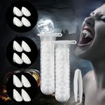 Xouduxpl Vampire Fangs 6 Pairs 3 Sizes Teeth with Adhesive Vampire Fangs Fake Teeth Halloween Decorations Party Cosplay Props Werewolf Fangs Vampire Dentures Party Favors Masquerade Accessories Gifts