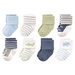 Luvable Friends Baby Boys' 8 Pack Newborn Socks, Safari 8-Pack, 0-6 Months