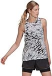 Adidas Women's Fast AOP Tank Vest, Grey one/White, M