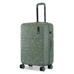 Nasher Miles Venice Hard-Sided Polycarbonate Check-in Luggage Terrazzo Printed Green 24 Inch |65Cm Spinner Trolley Bag