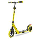 Folding Kick Scooter for Adults and Kids – Boys and Girls Freestyle Scooter with Big Wheels, 1-Kick Open Mechanism, Anti-Slip Rubber Deck and LED Light – Folding Grips Handlebar Adjusts to 3 Heights