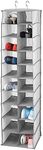 mDesign Soft Fabric Closet Organizer - Holds Shoes, Handbags, Clutches, Accessories - Large, 20 Shelf Over Rod Hanging Storage Unit - Gray