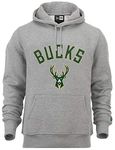 New Era Fleece Hoody - NBA Milwaukee Bucks grey - M