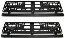 Pair Of Number Plate Holders For Cars - Registration License Number Plate Holder Frame, Caravan/Trailer/Car Registration Plate Holders - Black ABS Plastic, Set of 2