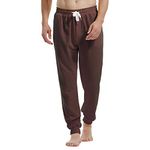 Amy Coulee Men's Casual Jogger Sweatpants with Pockets (Chocolate Brown, Medium)