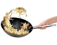 amicus Kitchen Iron Wok for Cooking & Deep Frying, Pre-Seasoned Iron Kadai Chinese Wok Fry Pan, Gas & Induction Friendly, 25 cm, 2 L, 1.28 Kg, Black