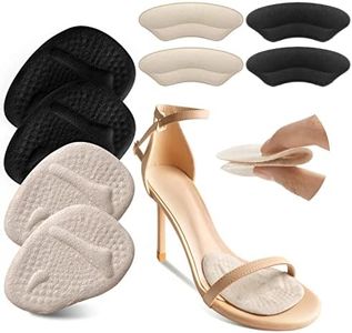 Riootlnm Metatarsal Pads, Ball of Foot Cushions, Heel Pads Inserts for Too Big Shoe, Reduce Foot Pain, No Slip Heel Grips Liners Shoe Pads for Loose Shoe, Blisters, Beige+black, One Size