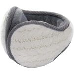 El Regalo 1PC Unisex Warm Knit Earmuffs- Winter Outdoor Fur Earwarmer, Foldable, Adjustable Wrap Ear Warmer for Girls/Boys/Men/Women (White)