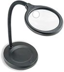 Carson DeskBrite300 Magnifying Desktop Lamp, (LM-30UK), Dual Power Source Aspheric Lens with COB LED Lights, Black