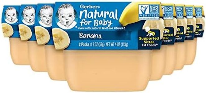 Gerber 1st Foods Baby Food Banana Puree, Natural & Non-GMO, 2 Ounce Tubs, 2-Pack (Pack of 8)