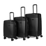 Bugatti Nashville Collection 3 Piece Hard Shell Luggage Set, Expandable Suitcases with 360-Degree Spinner Wheels, Retractable Handle, 20 Inch Carry On, 24 Inch Mid-Size, 28 Inch Large Bags, Black