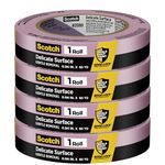 3M Scotch-Blue 2080 Safe-Release Delicate Surfaces Painters Masking Tape , 19 lbs/in Tensile Strength, 60 yds Length x 1" Width, Blue (Pack of 4)