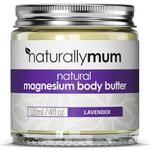 NaturallyMum - Magnesium Body Butter Cream for Sleep [NATURAL & VEGAN] - Magnesium Body Butter Support for Sleep, Heart, Bone, Nerve, Gut & Muscle Health - Magnesium Butter Cream for Sleep - Lavender