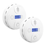 Carbon Monoxide Detector,CO Alarm Detector with Digital Display and Sound Alarm for Home 2pcs