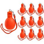 Newitts PLAYM8 Squeeze Whistle [Pack of 10] • SIZE 13cm x 4cm • Hygienic whistle made from soft PU • Orange