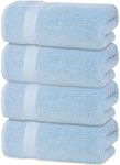 Quick-Dry, Soft & High Absorbent Hand Towels 16"x29" Cotton Turkish Hand Towel Set of 4 | Daily Use 100% Cotton Towels for Bathroom, Gym & More | Bathroom Hand Towels (4 Pcs, Blue)