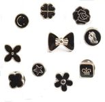 SNEHIDA Women Shirt Brooch Pins, No Sew Button For Sweater, Shawl, Clips for Coat, Dress Clothes Decoration, All Jeans Pant Button Pin (Black (10 Pcs))