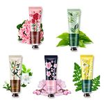 5 Pack Natural Plant Fragrance Hand Cream for Dry Hands,Moisturizing Hand Care Cream Hand Lotion Travel Gift Set,Travel Size Hand Lotion Set for Men and Women-30ml