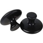 ANCLLO 2Pcs Hot Stones Mushroom Shaped Massage Stones Warmer Natural Hot Stones Tools for Body Face for Essential Massage Spa Massage Therapy Black