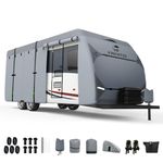 VINPATIO RV Cover, 7 Layers Heavy Duty RV & Trailer Cover, Toy Hauler Cover Fits 18'-20' RV Travel Trailer Camper Cover with Tongue Jack Cover, Extra Windproof Straps, Gutter Covers