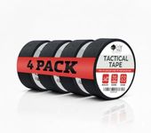 Magazine Protective Black Tactical Tape 1 Inch x 21.87 Yards - Water Resistant Grip Gun Wrap to Improve Handles, Non-Adhesive Multipurpose Military Tape for Guns, Rifle, and Shotgun - 4-pack
